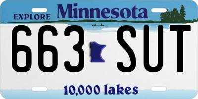 MN license plate 663SUT