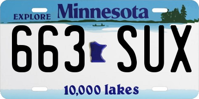 MN license plate 663SUX