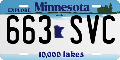MN license plate 663SVC