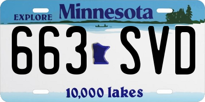 MN license plate 663SVD