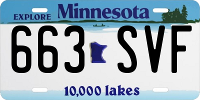MN license plate 663SVF