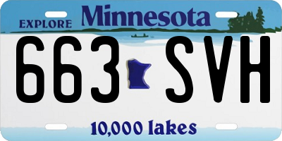 MN license plate 663SVH