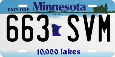 MN license plate 663SVM
