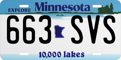 MN license plate 663SVS