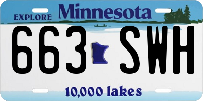 MN license plate 663SWH