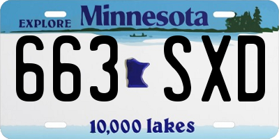 MN license plate 663SXD