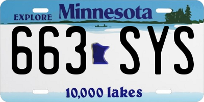 MN license plate 663SYS