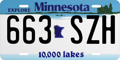 MN license plate 663SZH