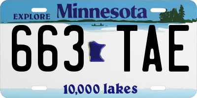 MN license plate 663TAE