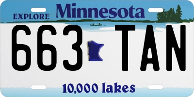 MN license plate 663TAN