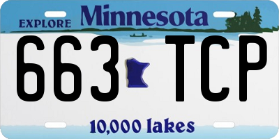 MN license plate 663TCP