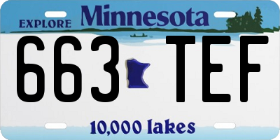 MN license plate 663TEF