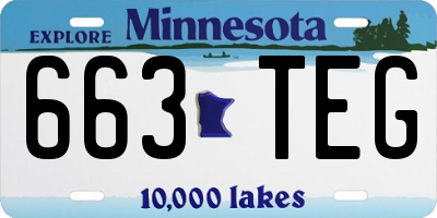 MN license plate 663TEG