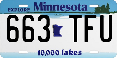 MN license plate 663TFU
