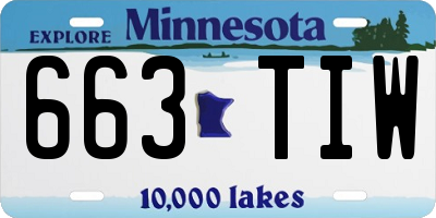 MN license plate 663TIW