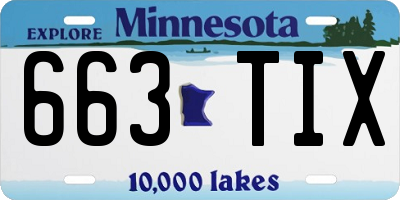 MN license plate 663TIX