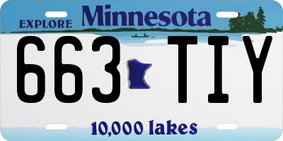 MN license plate 663TIY
