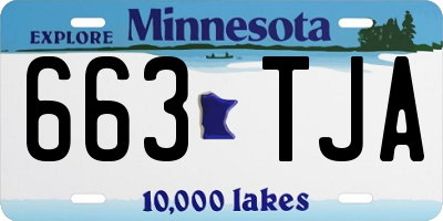 MN license plate 663TJA