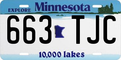MN license plate 663TJC