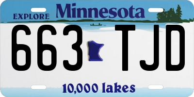 MN license plate 663TJD