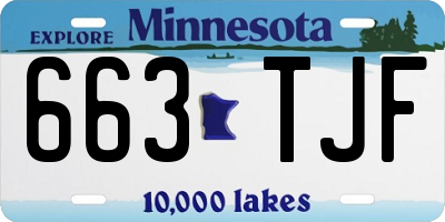 MN license plate 663TJF