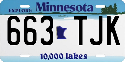MN license plate 663TJK