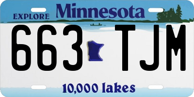 MN license plate 663TJM