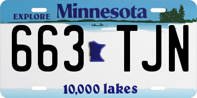 MN license plate 663TJN