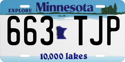 MN license plate 663TJP