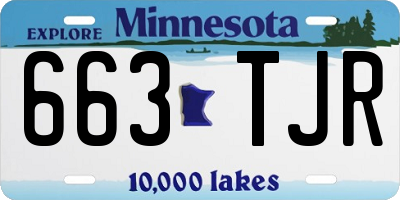MN license plate 663TJR