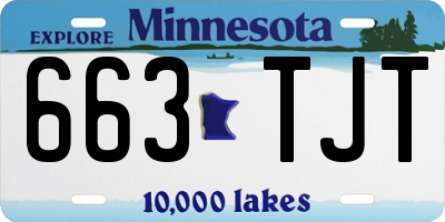 MN license plate 663TJT