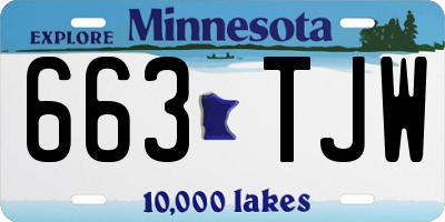 MN license plate 663TJW