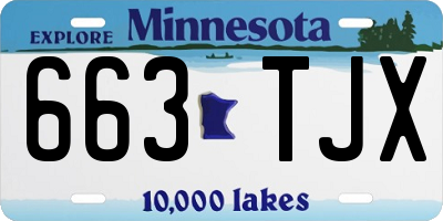 MN license plate 663TJX