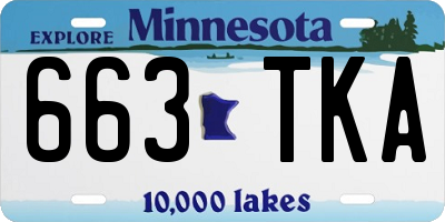 MN license plate 663TKA