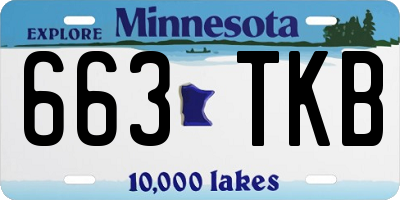 MN license plate 663TKB