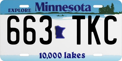 MN license plate 663TKC