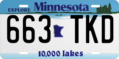 MN license plate 663TKD