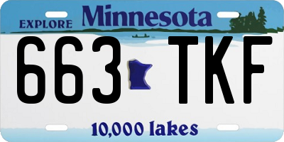 MN license plate 663TKF