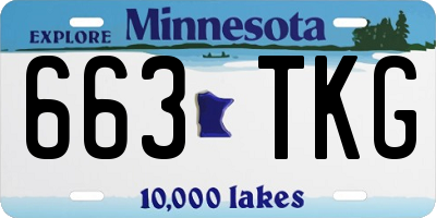 MN license plate 663TKG