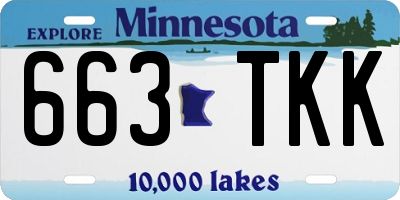 MN license plate 663TKK