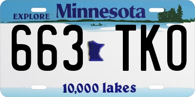 MN license plate 663TKO