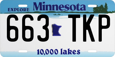 MN license plate 663TKP