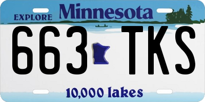 MN license plate 663TKS