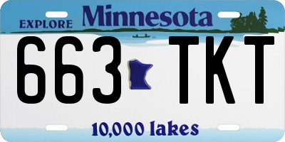 MN license plate 663TKT