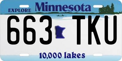 MN license plate 663TKU
