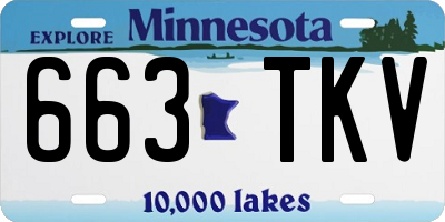 MN license plate 663TKV