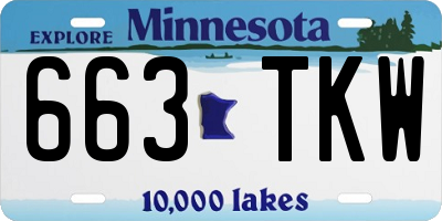 MN license plate 663TKW