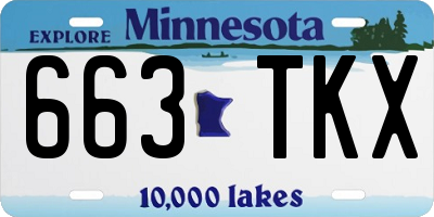 MN license plate 663TKX