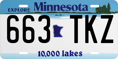 MN license plate 663TKZ
