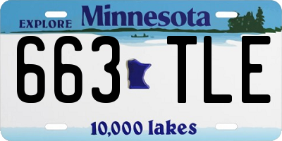 MN license plate 663TLE